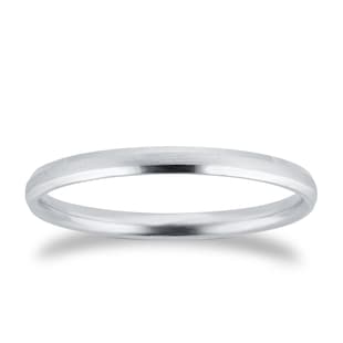 Goldsmiths 2mm Traditional Court Standard Polished Chamfered Edges With Matt Centre Wedding Ring In Platinum