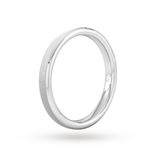 Goldsmiths 2.5mm Traditional Court Standard Polished Chamfered Edges With Matt Centre Wedding Ring In Platinum