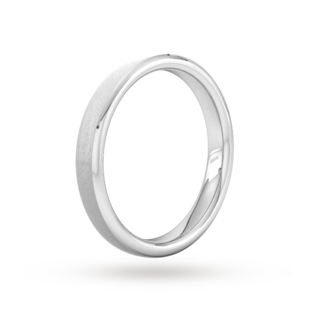 Goldsmiths 3mm Traditional Court Heavy Polished Chamfered Edges With Matt Centre Wedding Ring In Platinum
