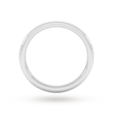 Goldsmiths 2mm D Shape Heavy Polished Chamfered Edges With Matt Centre Wedding Ring In 9 Carat White Gold - Ring Size L
