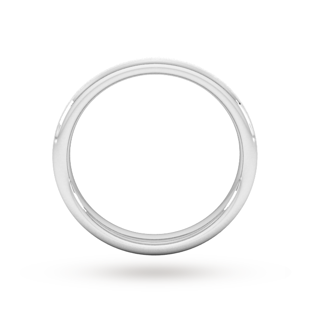 Goldsmiths 3mm D Shape Heavy Polished Chamfered Edges With Matt Centre Wedding Ring In 9 Carat White Gold - Ring Size N