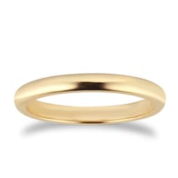 08304594 - 2.5mm D Shape Heavy Polished Chamfered Edges With Matt Centre Wedding Ring In 9 Carat Yellow Gold