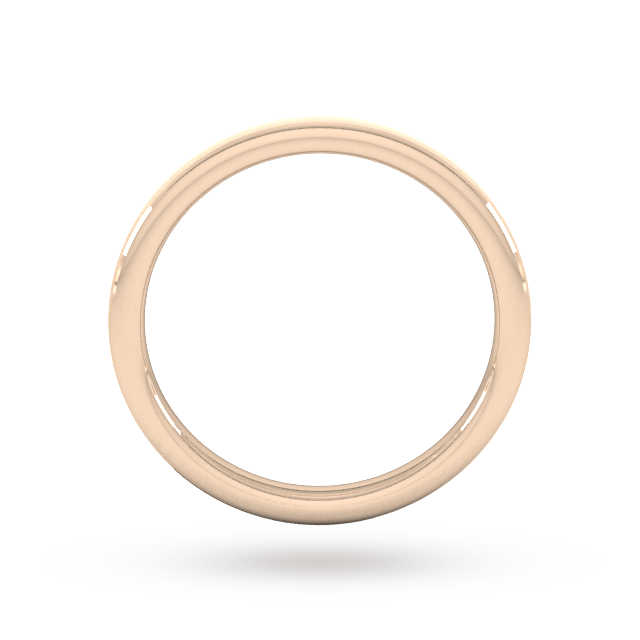 Goldsmiths 2mm D Shape Standard Polished Chamfered Edges With Matt Centre Wedding Ring In 9 Carat Rose Gold - Ring Size H