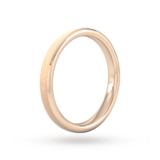 Goldsmiths 2.5mm D Shape Standard Polished Chamfered Edges With Matt Centre Wedding Ring In 9 Carat Rose Gold - Ring Size J