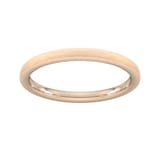 Goldsmiths 2mm D Shape Heavy Polished Chamfered Edges With Matt Centre Wedding Ring In 9 Carat Rose Gold
