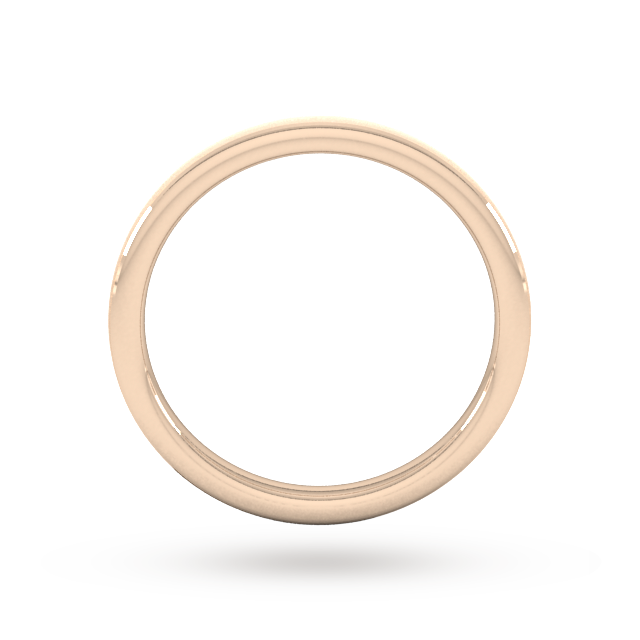 Goldsmiths 2mm D Shape Heavy Polished Chamfered Edges With Matt Centre Wedding Ring In 9 Carat Rose Gold - Ring Size K