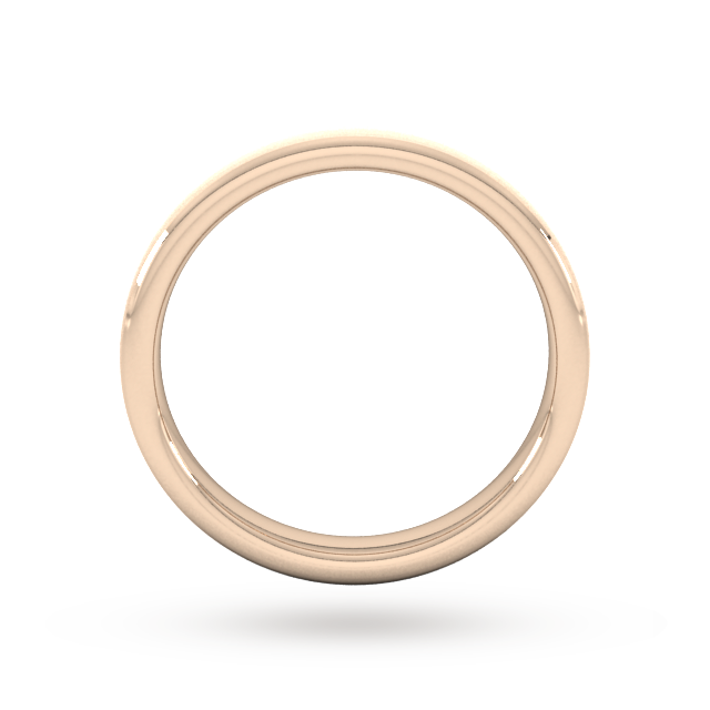 Goldsmiths 3mm D Shape Heavy Polished Chamfered Edges With Matt Centre Wedding Ring In 9 Carat Rose Gold - Ring Size K