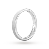 Goldsmiths 3mm D Shape Heavy Polished Chamfered Edges With Matt Centre Wedding Ring In 18 Carat White Gold - Ring Size I