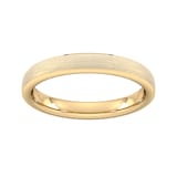 Goldsmiths 3mm D Shape Heavy Polished Chamfered Edges With Matt Centre Wedding Ring In 18 Carat Yellow Gold