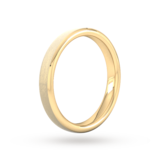 Goldsmiths 3mm D Shape Heavy Polished Chamfered Edges With Matt Centre Wedding Ring In 18 Carat Yellow Gold