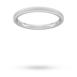 Goldsmiths 2mm D Shape Heavy Polished Chamfered Edges With Matt Centre Wedding Ring In 950  Palladium - Ring Size H