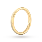 Goldsmiths 2.5mm Slight Court Heavy Matt Centre With Grooves Wedding Ring In 9 Carat Yellow Gold