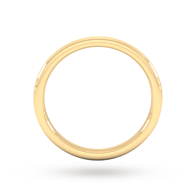 Goldsmiths 2mm Slight Court Extra Heavy Matt Centre With Grooves Wedding Ring In 9 Carat Yellow Gold - Ring Size K