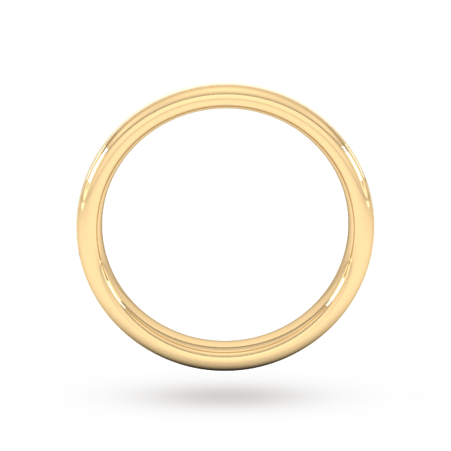 Goldsmiths 3mm Slight Court Extra Heavy Matt Centre With Grooves Wedding Ring In 9 Carat Yellow Gold - Ring Size S