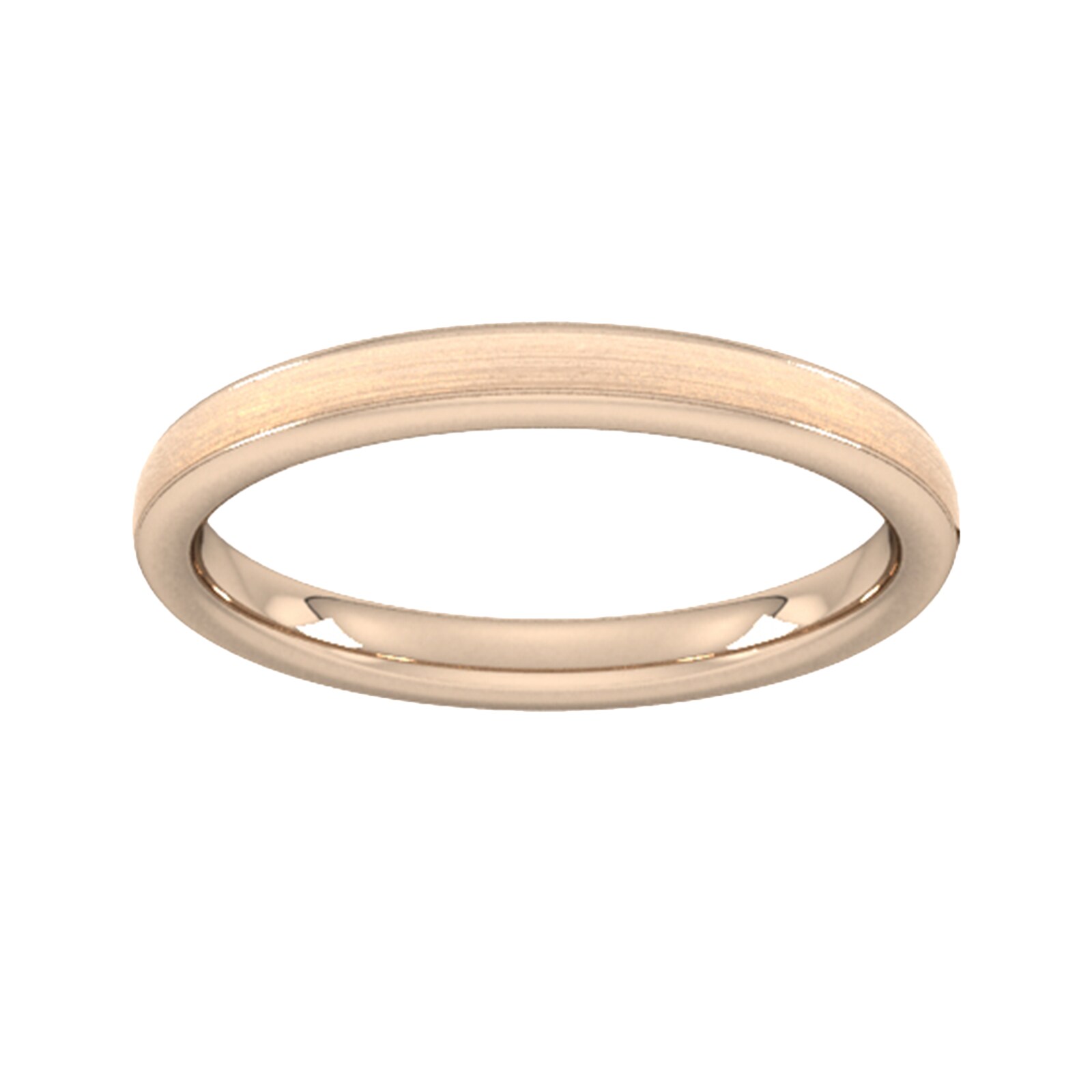 Goldsmiths 2.5mm Slight Court Standard Matt Centre With Grooves Wedding Ring In 9 Carat Rose Gold - Ring Size S Goldsmiths 2.5mm Slight Court Standard Matt Centre With Grooves Wedding Ring In 9 Carat Rose Gold - Ring Size S
