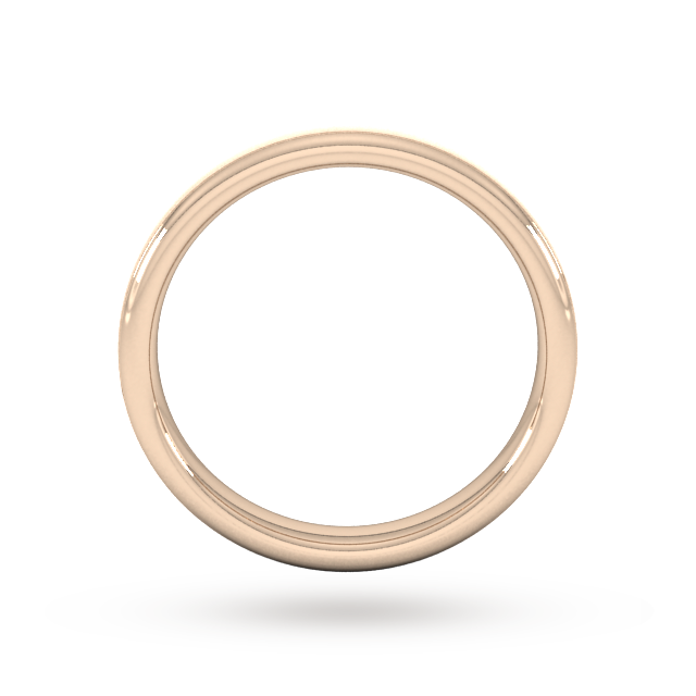 Goldsmiths 3mm Slight Court Standard Matt Centre With Grooves Wedding Ring In 9 Carat Rose Gold - Ring Size J