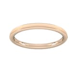 Goldsmiths 2mm Slight Court Heavy Matt Centre With Grooves Wedding Ring In 9 Carat Rose Gold - Ring Size M