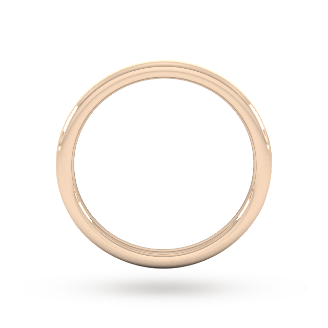 Goldsmiths 2mm Slight Court Heavy Matt Centre With Grooves Wedding Ring In 9 Carat Rose Gold - Ring Size M