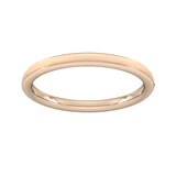 Goldsmiths 2mm Slight Court Extra Heavy Matt Centre With Grooves Wedding Ring In 9 Carat Rose Gold