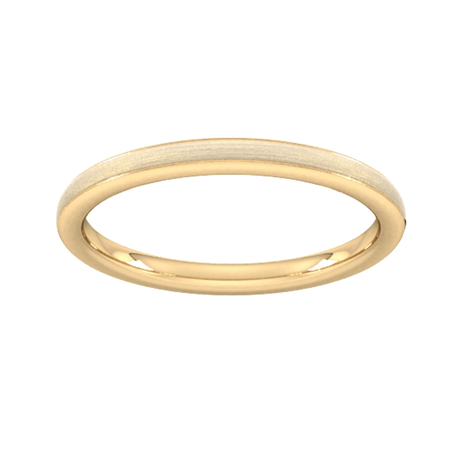 Goldsmiths 2mm Slight Court Heavy Matt Centre With Grooves Wedding Ring In 18 Carat Yellow Gold Goldsmiths 2mm Slight Court Heavy Matt Centre With Grooves Wedding Ring In 18 Carat Yellow Gold
