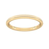 Goldsmiths 2mm Slight Court Heavy Matt Centre With Grooves Wedding Ring In 18 Carat Yellow Gold - Ring Size Y