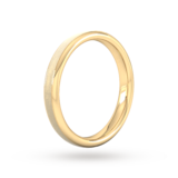 Goldsmiths 3mm Slight Court Heavy Matt Centre With Grooves Wedding Ring In 18 Carat Yellow Gold - Ring Size K