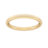 Goldsmiths 2mm Slight Court Extra Heavy Matt Centre With Grooves Wedding Ring In 18 Carat Yellow Gold