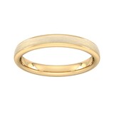 Goldsmiths 3mm Slight Court Extra Heavy Matt Centre With Grooves Wedding Ring In 18 Carat Yellow Gold - Ring Size P