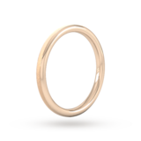 Goldsmiths 2mm Slight Court Standard Matt Centre With Grooves Wedding Ring In 18 Carat Rose Gold - Ring Size K
