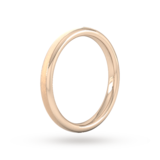 Goldsmiths 2.5mm Slight Court Standard Matt Centre With Grooves Wedding Ring In 18 Carat Rose Gold - Ring Size K