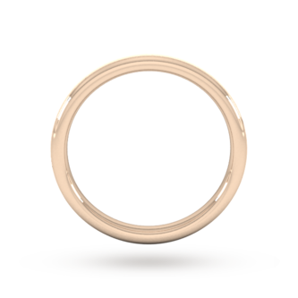 Goldsmiths 2.5mm Slight Court Standard Matt Centre With Grooves Wedding Ring In 18 Carat Rose Gold