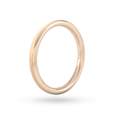 Goldsmiths 2mm Slight Court Extra Heavy Matt Centre With Grooves Wedding Ring In 18 Carat Rose Gold - Ring Size K