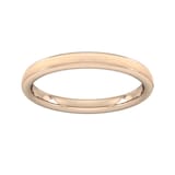 Goldsmiths 2.5mm Slight Court Extra Heavy Matt Centre With Grooves Wedding Ring In 18 Carat Rose Gold - Ring Size J
