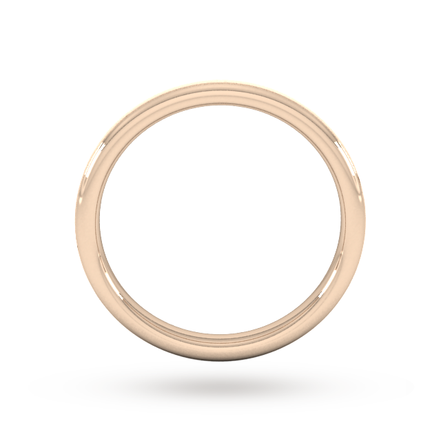 Goldsmiths 2.5mm Slight Court Extra Heavy Matt Centre With Grooves Wedding Ring In 18 Carat Rose Gold - Ring Size J