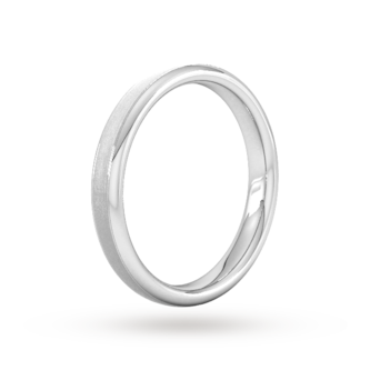Goldsmiths 3mm Slight Court Extra Heavy Matt Centre With Grooves Wedding Ring In 950 Palladium Goldsmiths 3mm Slight Court Extra Heavy Matt Centre With Grooves Wedding Ring In 950 Palladium