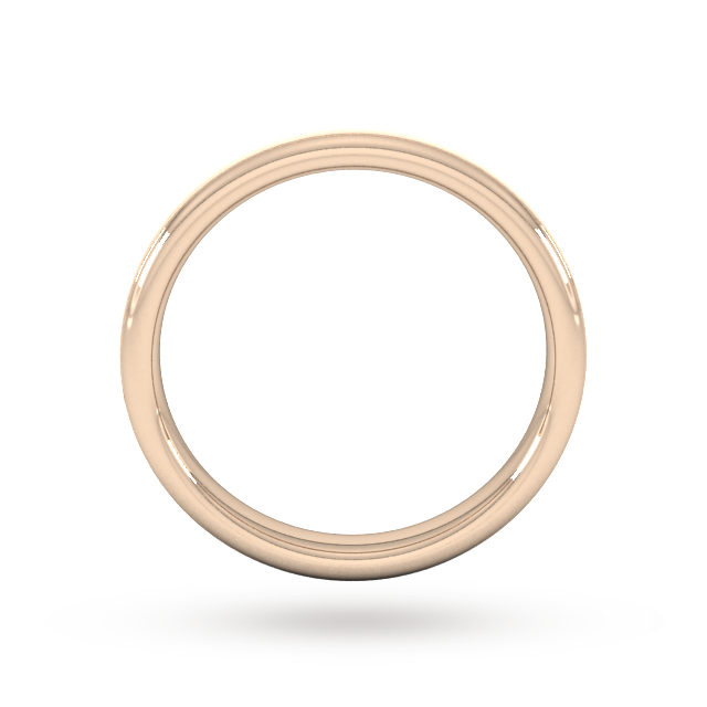 Goldsmiths 3mm Flat Court Heavy Matt Centre With Grooves Wedding Ring In 18 Carat Rose Gold - Ring Size K