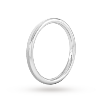 Goldsmiths 2mm Flat Court Heavy Matt Centre With Grooves Wedding Ring In 950  Palladium