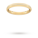 Goldsmiths 2.5mm Traditional Court Standard Matt Centre With Grooves Wedding Ring In 9 Carat Yellow Gold - Ring Size J