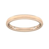 Goldsmiths 2.5mm Traditional Court Heavy Matt Centre With Grooves Wedding Ring In 9 Carat Rose Gold