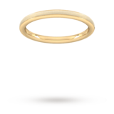 Goldsmiths 2mm Traditional Court Standard Matt Centre With Grooves Wedding Ring In 18 Carat Yellow Gold - Ring Size N