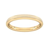 Goldsmiths 2.5mm Traditional Court Heavy Matt Centre With Grooves Wedding Ring In 18 Carat Yellow Gold - Ring Size T