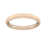 Goldsmiths 2.5mm Traditional Court Standard Matt Centre With Grooves Wedding Ring In 18 Carat Rose Gold - Ring Size J