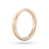 Goldsmiths 3mm Traditional Court Heavy Matt Centre With Grooves Wedding Ring In 18 Carat Rose Gold