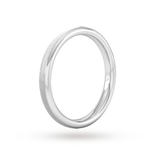 Goldsmiths 2.5mm Traditional Court Heavy Matt Centre With Grooves Wedding Ring In Platinum