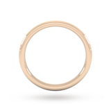Goldsmiths 2mm D Shape Standard Matt Centre With Grooves Wedding Ring In 9 Carat Rose Gold - Ring Size K