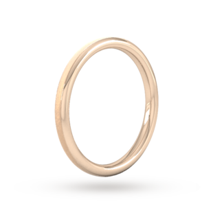 Goldsmiths 2mm D Shape Heavy Matt Centre With Grooves Wedding Ring In 9 Carat Rose Gold