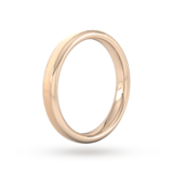 Goldsmiths 3mm D Shape Heavy Matt Centre With Grooves Wedding Ring In 9 Carat Rose Gold