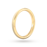 Goldsmiths 2.5mm D Shape Heavy Matt Centre With Grooves Wedding Ring In 18 Carat Yellow Gold