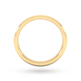Goldsmiths 2.5mm D Shape Heavy Matt Centre With Grooves Wedding Ring In 18 Carat Yellow Gold