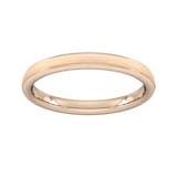 Goldsmiths 2.5mm D Shape Standard Matt Centre With Grooves Wedding Ring In 18 Carat Rose Gold